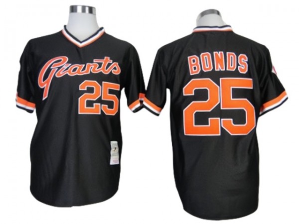 San Francisco Giants #25 Barry Bonds Black Throwback Jersey