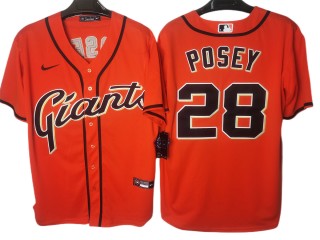 San Francisco Giants #28 Buster Posey Orange Cool Base Jersey