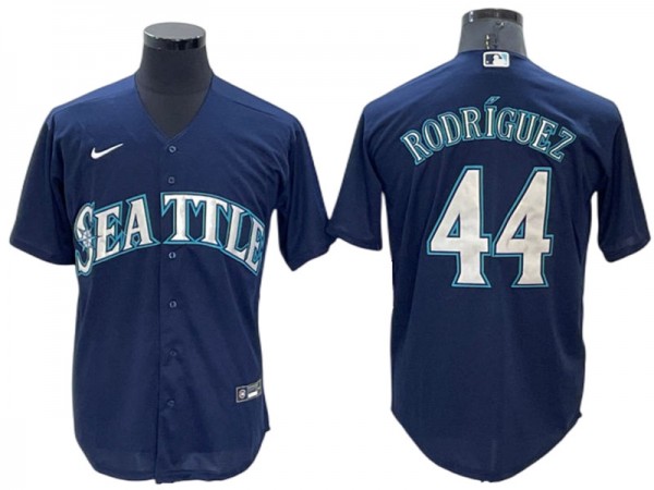 Seattle Mariners #44 Julio Rodriguez Navy Alternate Cool Base Jersey