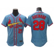 St. Louis Cardinals #28 Nolan Arenado Light Blue Alternate Flex Base Jersey