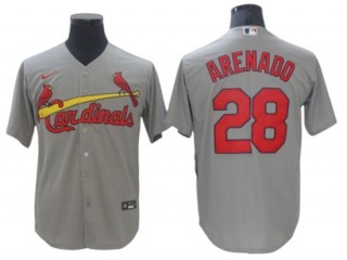 St. Louis Cardinals #28 Nolan Arenado Gray Road Cool Base Jersey