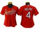 Women St. Louis Cardinals #4 Yadier Molina Cool Base Jersey - White/Red/Light Blue