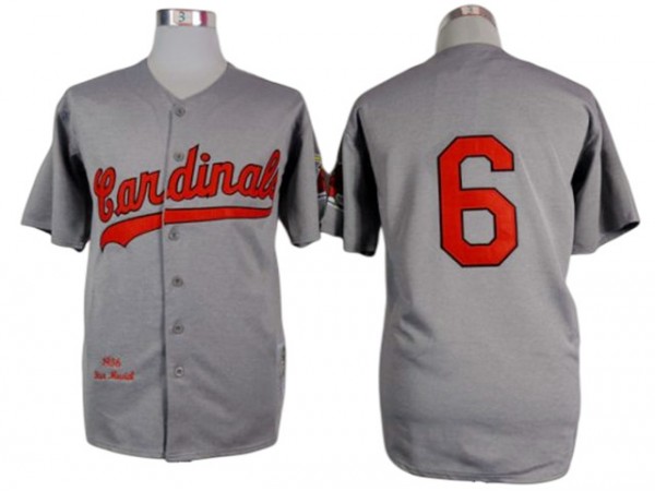 St. Louis Cardinals #6 Stan Musial Gray 1956 Throwback Jersey