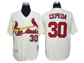 St. Louis Cardinals #30 Orlando Cepeda Cream 1967 Throwback Jersey