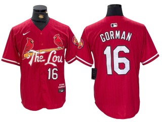 St. Louis Cardinals #16 Nolan Gorman Red 2024 City Connect Limited Jersey