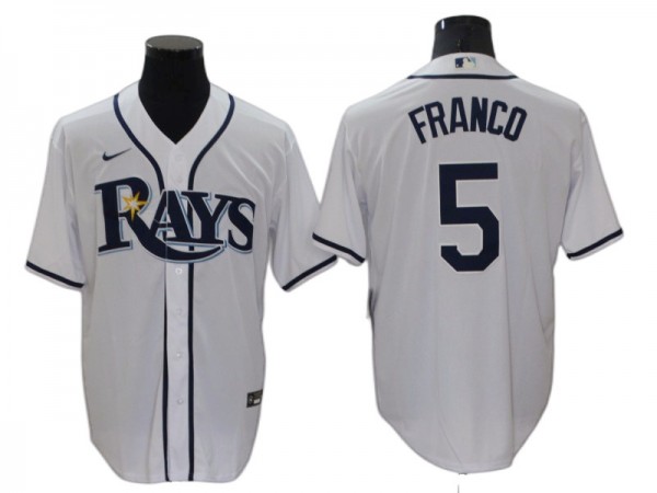 Tampa Bay Rays #5 Wander Franco White Cool Base Jersey