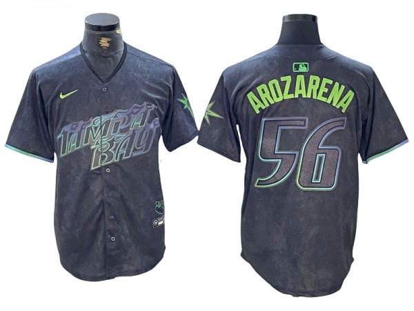 Tampa Bay Rays #56 Randy Arozarena Charcoal 2024 City Connect Limited Jersey