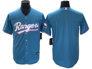 Texas Rangers Light Blue Cool Base Jersey