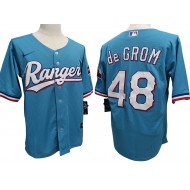 Texas Rangers #48 Jacob deGrom Light Blue Alternate Cool Base Jersey