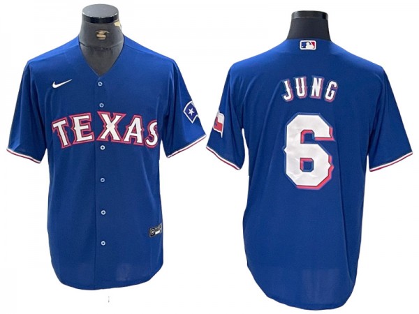 Texas Rangers #6 Josh Jung Royal Cool Base Jersey