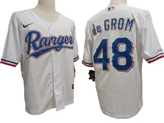 Texas Rangers #48 Jacob deGrom White Cool Base Jersey