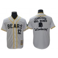 The Bad News Bears #12 Tanner Boyle White Chico's Bail Bonds Movie Baseball Jersey