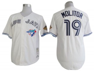 Toronto Blue Jays #19 Jose Bautista White 1993 Throwback Jersey