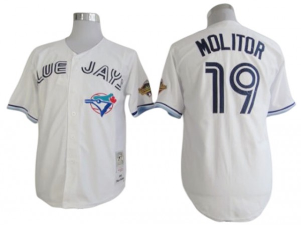 Toronto Blue Jays #19 Jose Bautista White 1993 Throwback Jersey