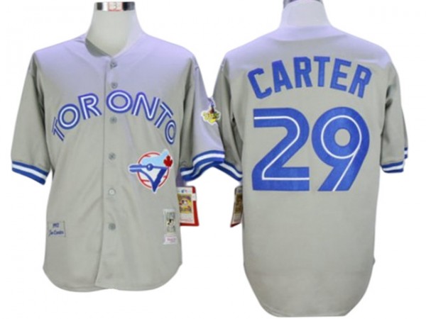 Toronto Blue Jays #29 Joe Carter Gray Throwback Jersey