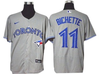 Toronto Blue Jays #11 Bo Bichette Gray Flex Base Jersey