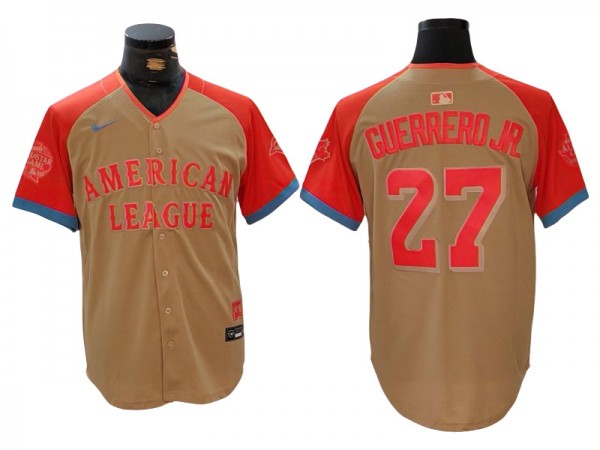 American League #27 Vladimir Guerrero Jr. Cream 2024 MLB All-Star Game Limited Jersey