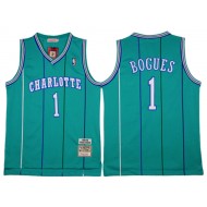 Charlotte Hornets #1 Muggsy Bogues Teal Hardwood Classic Jersey