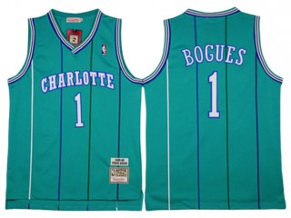 Charlotte Hornets #1 Muggsy Bogues Teal Hardwood Classic Jersey