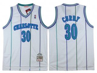 Charlotte Hornets #30 Dell Curry White Hardwood Classic Jersey