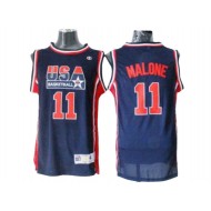 1992 Olympic USA Basketball Dream Team #11 Karl Malone Jersey - Navy/White