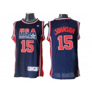 1992 Olympic USA Basketball Dream Team #15 Magic Johnson Jersey - Navy/White