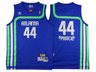 Atlanta Hawks #44 "Pistol" Pete Maravich Blue Hardwood Classics Jersey