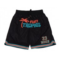 Flint Tropics #33 Jackie Moon Black Basketball Shorts