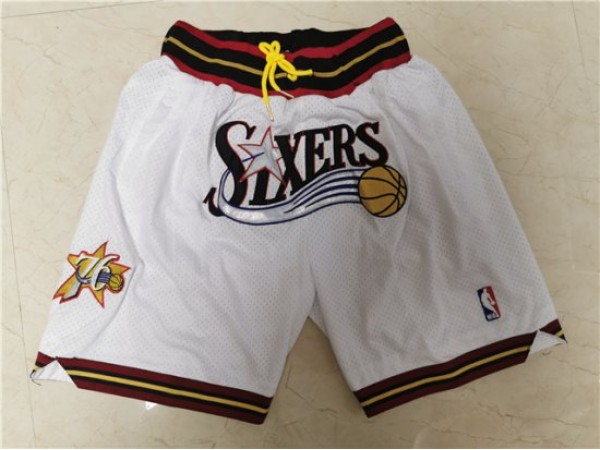 Philadelphia 76ers Just Don "Sixers" White Basketball Shorts