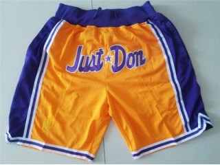 Los Angeles Lakers Just Don "Just Don" Yellow Basketball Shorts