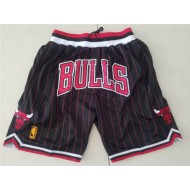 Chicago Bulls Just Don "Bulls" Black Pinstripe Basketball Shorts