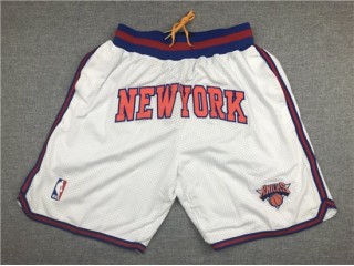 New York Knicks Just Don "New York" White Basketball Shorts