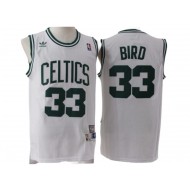 Boston Celtics #33 Larry Bird White Hardwood Classics Jersey