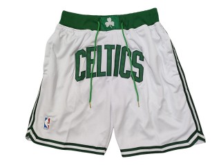 Boston Celtics "Celtics" White Basketball Shorts