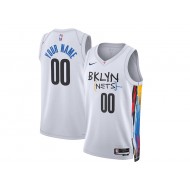 Custom Brooklyn Nets White 2022/23 City Edition Jersey