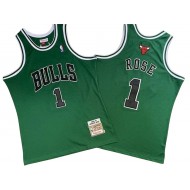 M&N Chicago Bulls #1 Derrick Rose Green 2008/09 Hardwood Classics Jersey