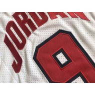 M&N USA Basketball #9 Michael Jordan White 1992 Embroider Edition Jersey