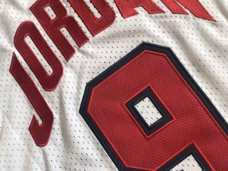 M&N USA Basketball #9 Michael Jordan White 1992 Embroider Edition Jersey