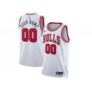 Custom Chicago Bulls White Association Edition Jersey