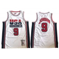 M&N USA Basketball #9 Michael Jordan White 1992 Embroider Edition Jersey