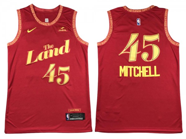 Cleveland Cavaliers #45 Donovan Mitchell Red 2023/24 City Edition Swingman Jersey 