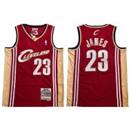 M&N Cleveland Cavaliers #23 LeBron James Red Embroider Edition Jersey