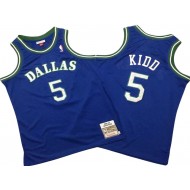 M&N Dallas Mavericks #5 Jason Kidd 1994/95 Blue Hardwood Classic Jersey