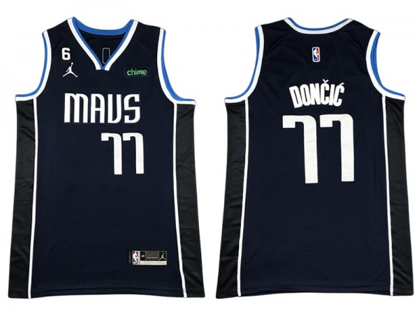 Dallas Mavericks #77 Luka Doncic Navy Statement Edition Swingman Jersey