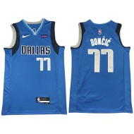 Dallas Mavericks #77 Luka Doncic Blue Jersey