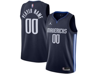 Custom Dallas Mavericks Navy Statement Edition Jersey