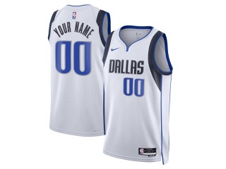 Custom Dallas Mavericks White Association Edition Jersey