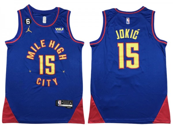 Denver Nuggets #15 Nikola Jokić 2022/23 Blue Statement Swingman Jersey