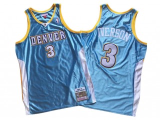 M&N Denver Nuggets #3 Allen Iverson Light Blue 2006-07 Hardwood Classic Jersey