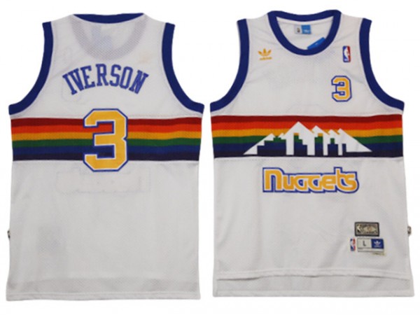 Denver Nuggets #3 Allen Iverson White Hardwood Classic Jersey